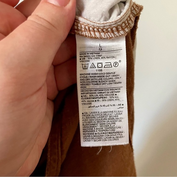 Old Navy Linen-Blend Utility Romper Light Brown Size Large - Picture 8 of 9